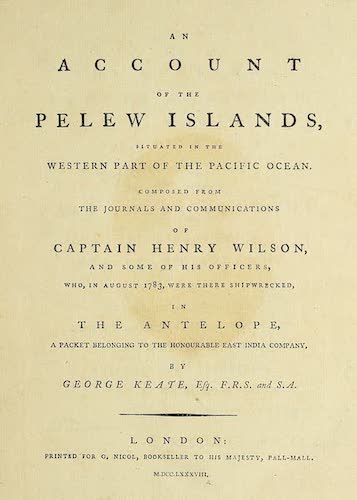 Sailing - An Account of the Pelew Islands