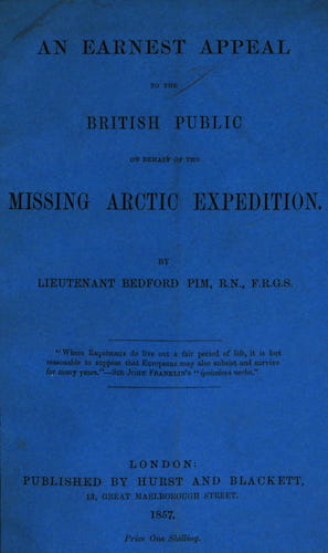 An Earnest Appeal to the British Public on Behalf of the Missing Arctic Expedition - Title Page