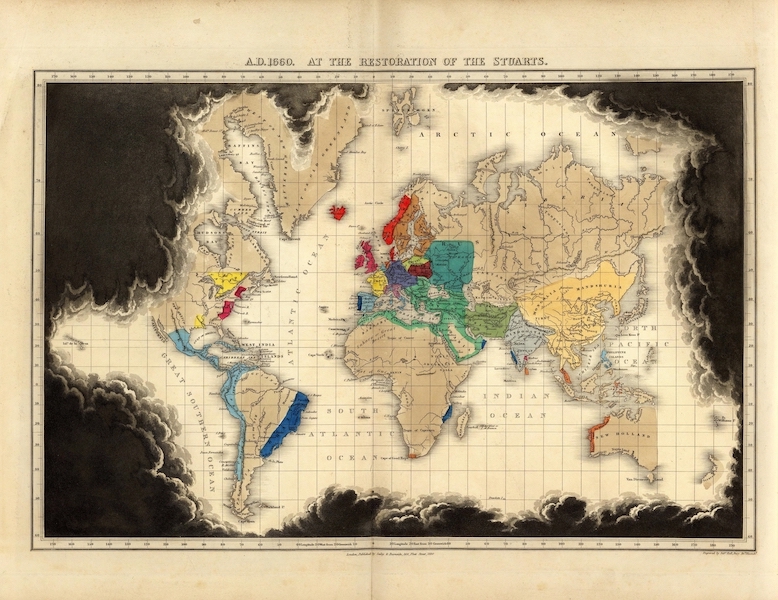 An Historical Atlas - A.D. 1660. At The Restoration Of The Stuarts. (1830)