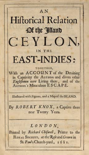 Maldives - An Historical Relation of the Island Ceylon
