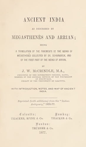 Ancient India as Described by Megasthenes and Arrian (1877)