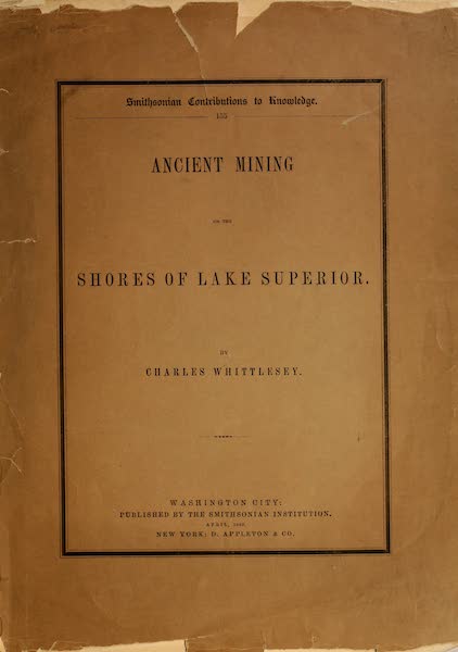 Ancient Mining on the Shores of Lake Superior - Front Cover (1863)
