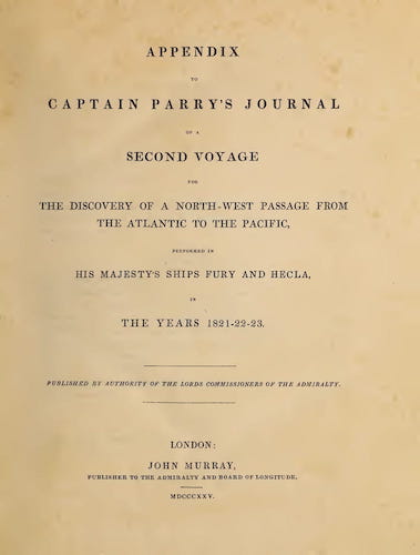 Appendix to Captain Parry's Journal of a Second Voyage - Title Page