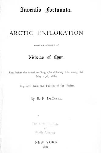Arctic Exploration with an Account of Nicholas of Lynn - Title Page