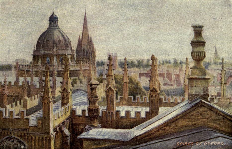 Artistic Colored Views of Oxford - Spires of Oxford (1900)
