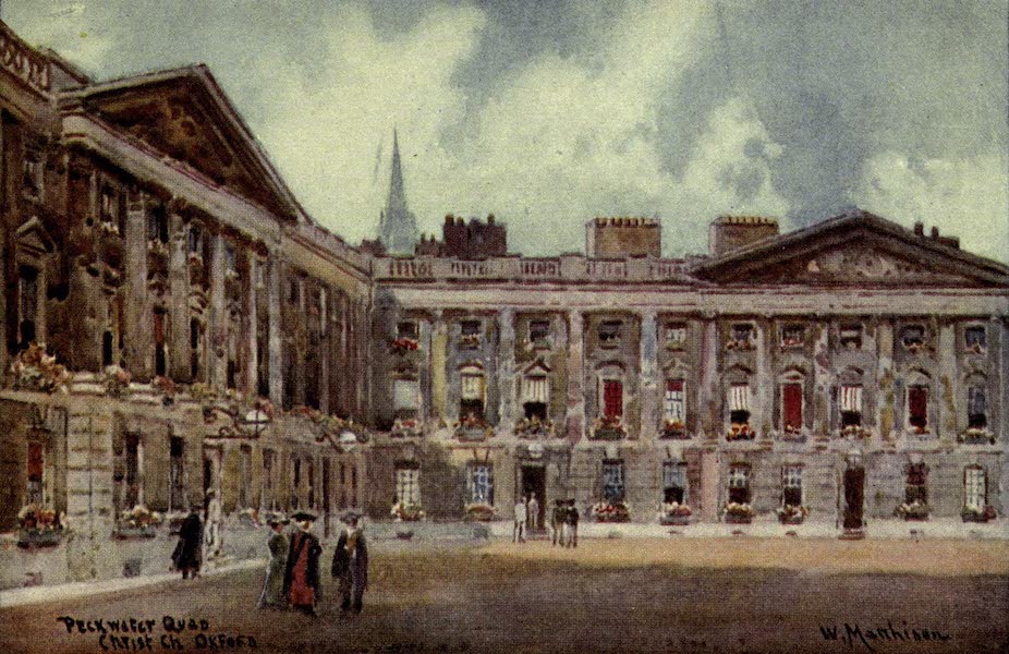 Artistic Colored Views of Oxford - Peckwater Quad, Christ Church, Oxford (1900)