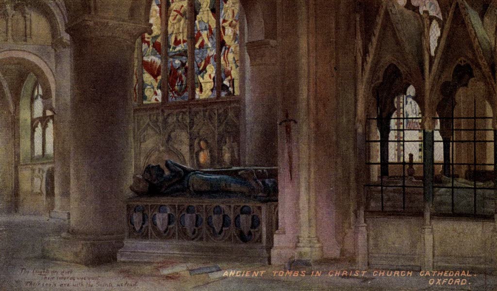 Artistic Colored Views of Oxford - Ancient Tombs in Christ Church Cathedral, Oxford (1900)