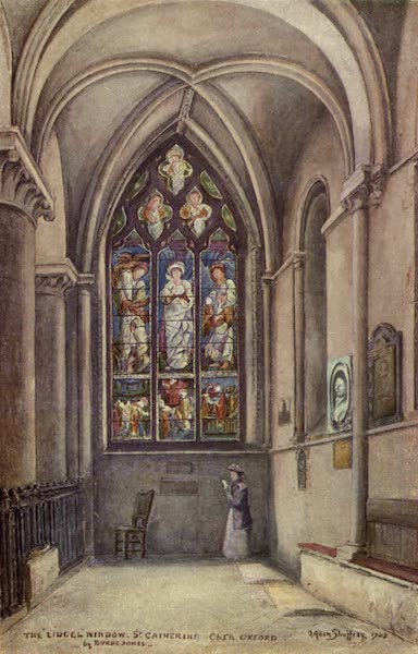 Artistic Colored Views of Oxford - The St. Catherine or Liddell Window, Christ Church Cathedral, Oxford (1900)