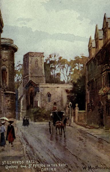 Artistic Colored Views of Oxford - St. Edmund's Hall, Queens and St. Peters in the East, Oxford (1900)