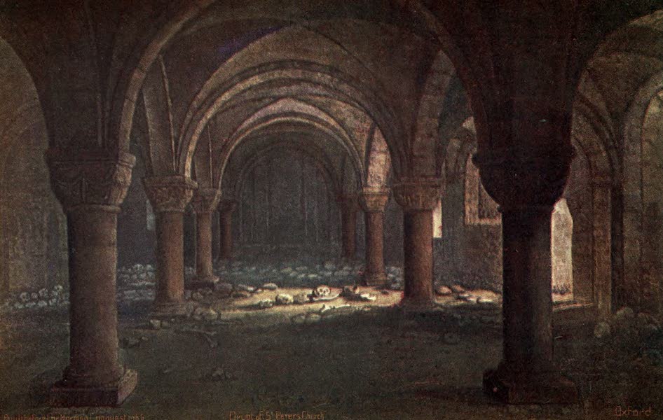 Artistic Colored Views of Oxford - Crypt of St. Peters in the East, Oxford (1900)
