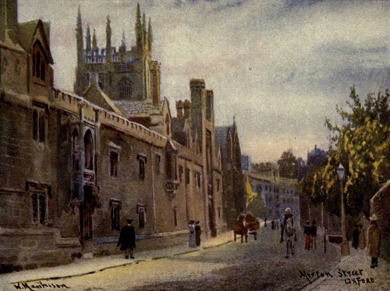 Artistic Colored Views of Oxford - Merton Street, Oxford (1900)