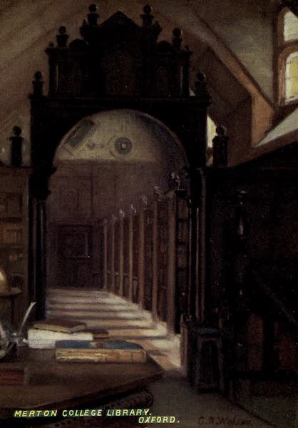 Artistic Colored Views of Oxford - Merton College Library, Oxford (1900)
