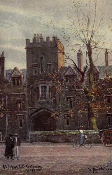 Artistic Colored Views of Oxford - St. Johns College Gateway, Oxford (1900)