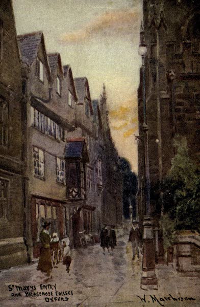 Artistic Colored Views of Oxford - St. Marys Entry and Brasenose College, Oxford (1900)