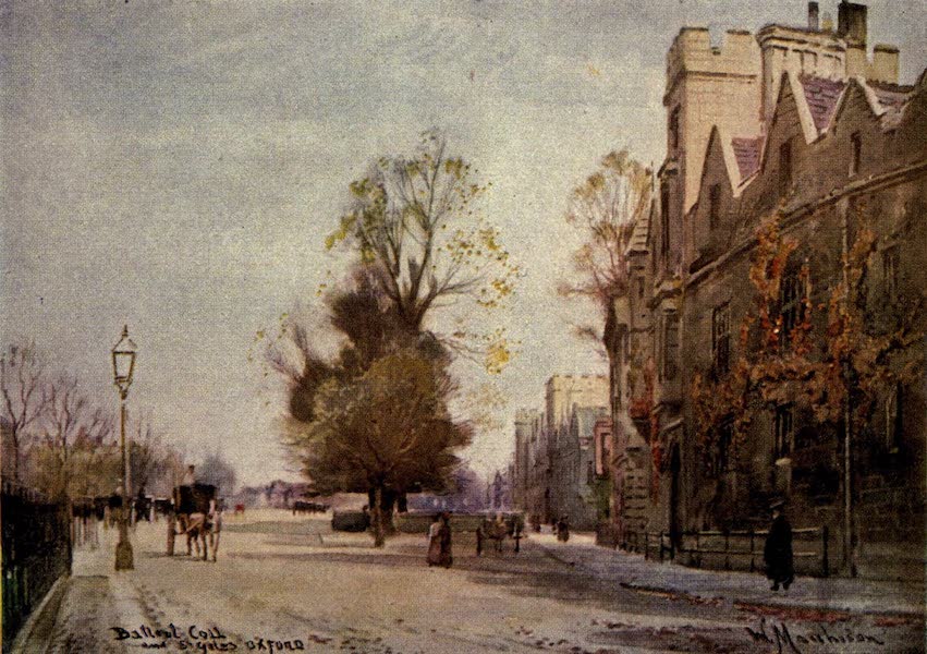 Artistic Colored Views of Oxford - Balliol College and St. Giles, Oxford (1900)