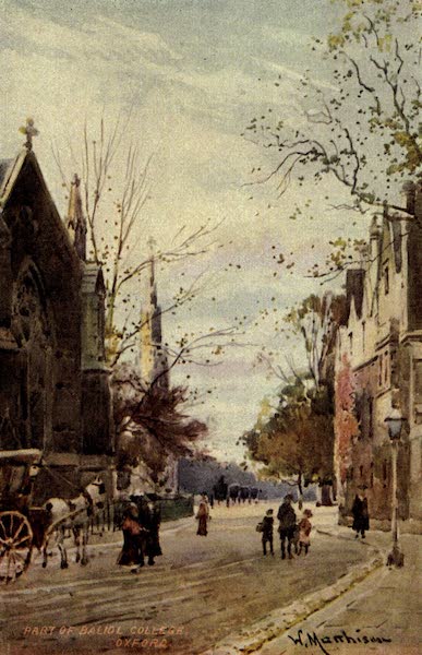 Artistic Colored Views of Oxford - Part of Ballion College, Oxford (1900)