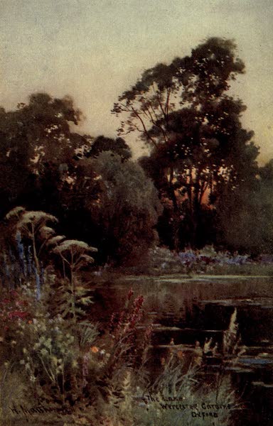 Artistic Colored Views of Oxford - The Lake Worcester Gardens, Oxford (1900)