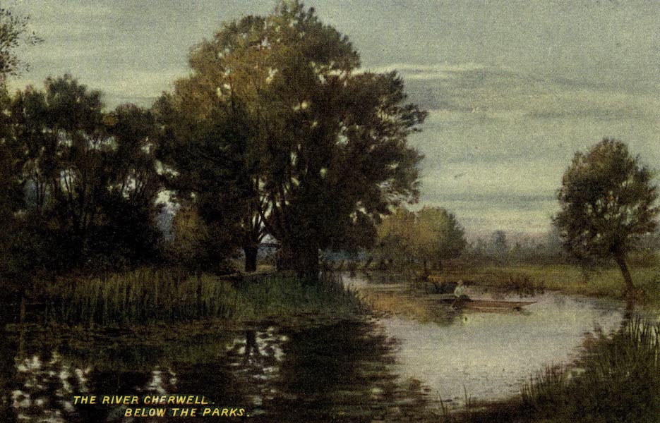 Artistic Colored Views of Oxford - The River Cherwell Below the Parks [I] (1900)