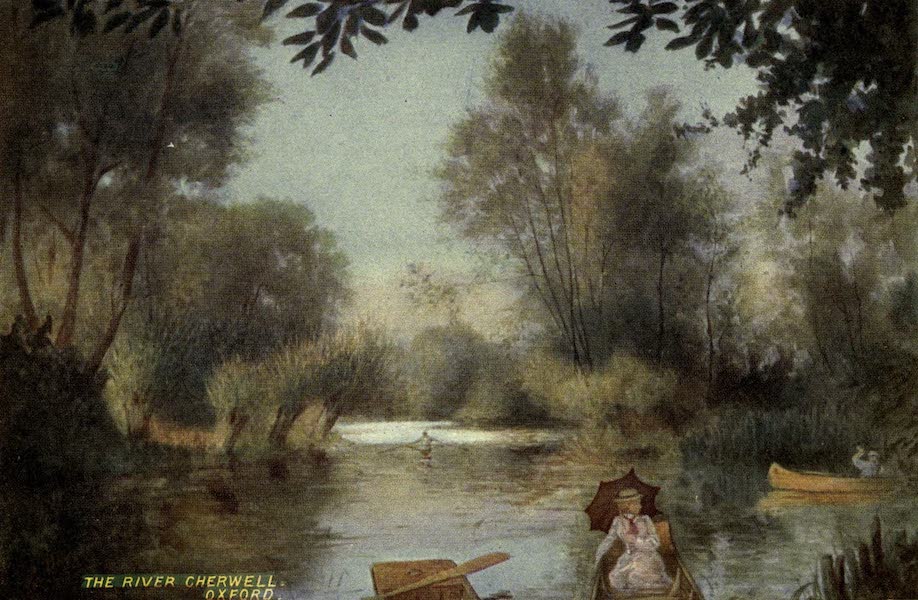 Artistic Colored Views of Oxford - The River Cherwell Below the Parks [II] (1900)