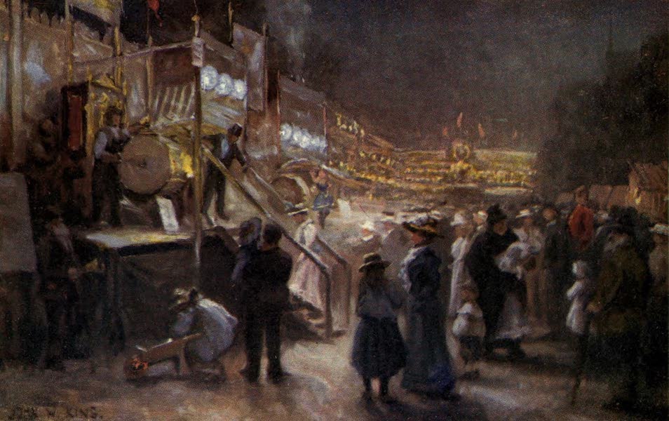 Artistic Colored Views of Oxford - St. Giles Fair Night, The Oldest Fair in England (1900)
