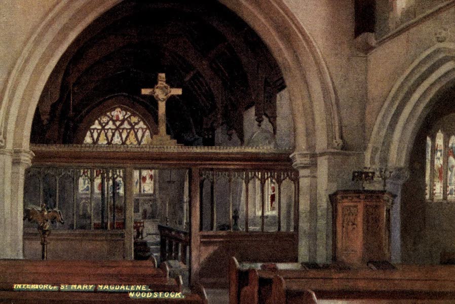 Artistic Colored Views of Oxford - Interior, St. Mary Magdalene, Woodstock (1900)
