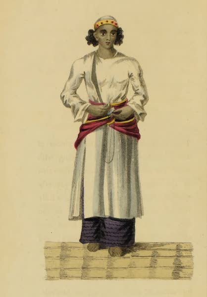 Asiatic Costumes - Musician, playing on the Cymbals (1828)