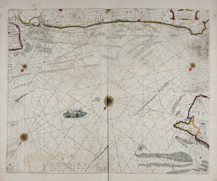 Atlas Maritimus, or a Book of Charts - A chart of Flanders between Calis and Walcheren (1672)