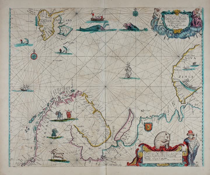 Atlas Maritimus, or a Book of Charts - A chart of the sea coasts of Russia, Lapland, Finmarke, Nova Zembla and Greenland (1672)