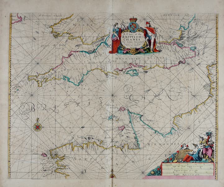 Atlas Maritimus, or a Book of Charts - A chart of the Brittish chanel (1672)
