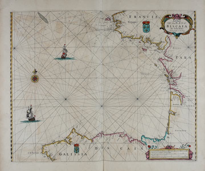 Atlas Maritimus, or a Book of Charts - A chart of the bay of Biscaia (1672)
