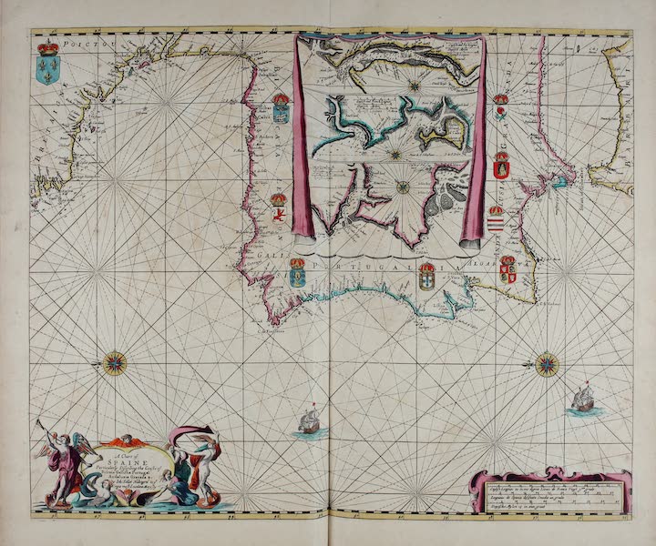 Atlas Maritimus, or a Book of Charts - A chart of Spaine (1672)