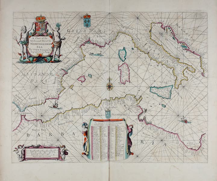 Atlas Maritimus, or a Book of Charts - A chart of the westermost part of the Mediterranean sea (1672)