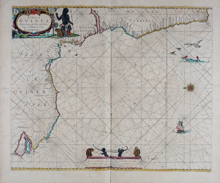 Atlas Maritimus, or a Book of Charts - A chart of Gvinea describeing the sea coast from Cape de Verde to Cape Bona Esperanca (1672)