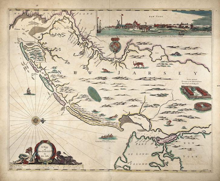 Atlas Maritimus, or a Book of Charts - A Map of New Jarsey (1672)