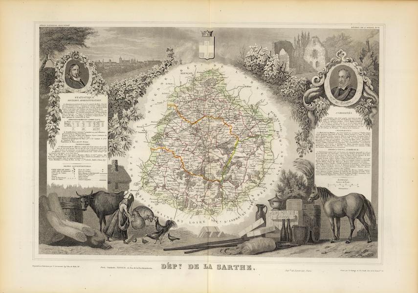 Atlas National Illustre - Dept. De La Sarthe (1856)