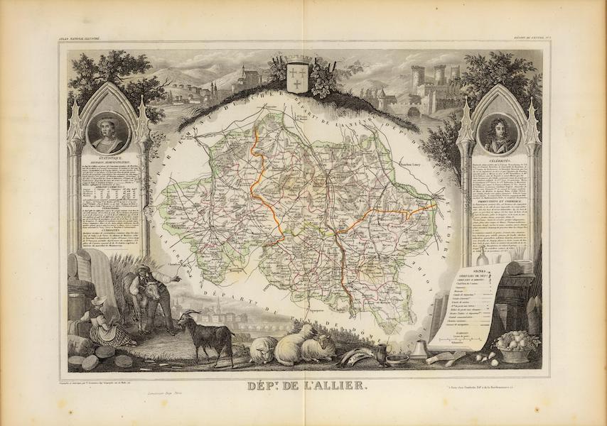 Atlas National Illustre - Dept. De L'Allier (1856)