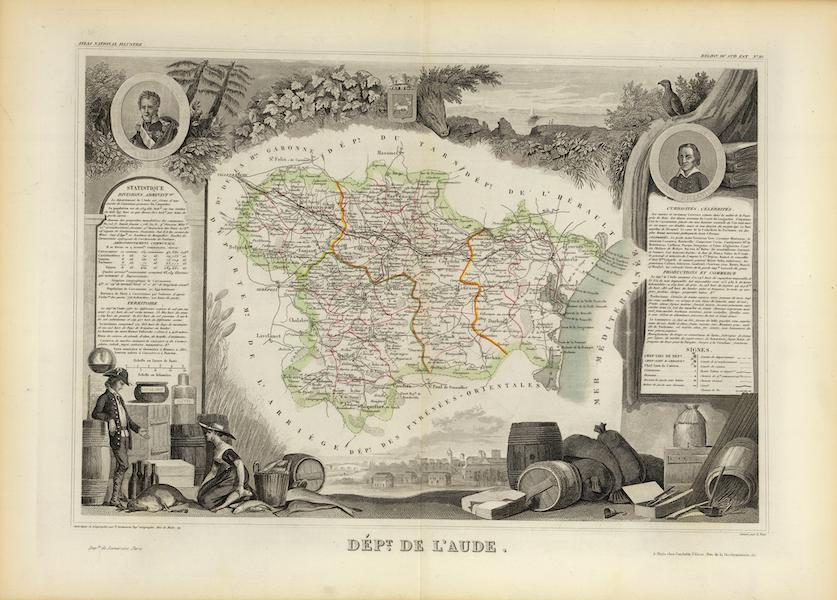 Atlas National Illustre - Dept. De L'Aude (1856)