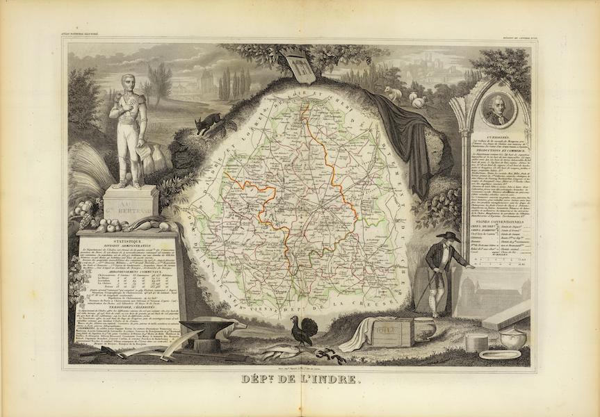Atlas National Illustre - Dept. De L'Indre (1856)