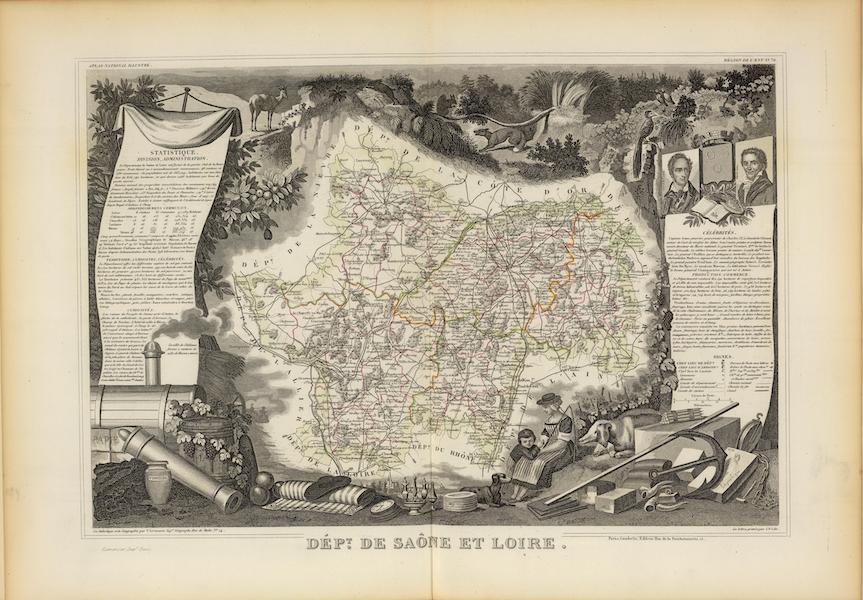 Atlas National Illustre - Dept. De Saone et Loire (1856)