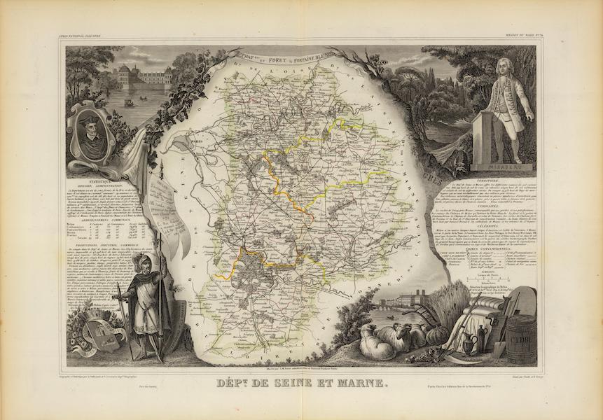 Atlas National Illustre - Dept. De Siene et Marne (1856)