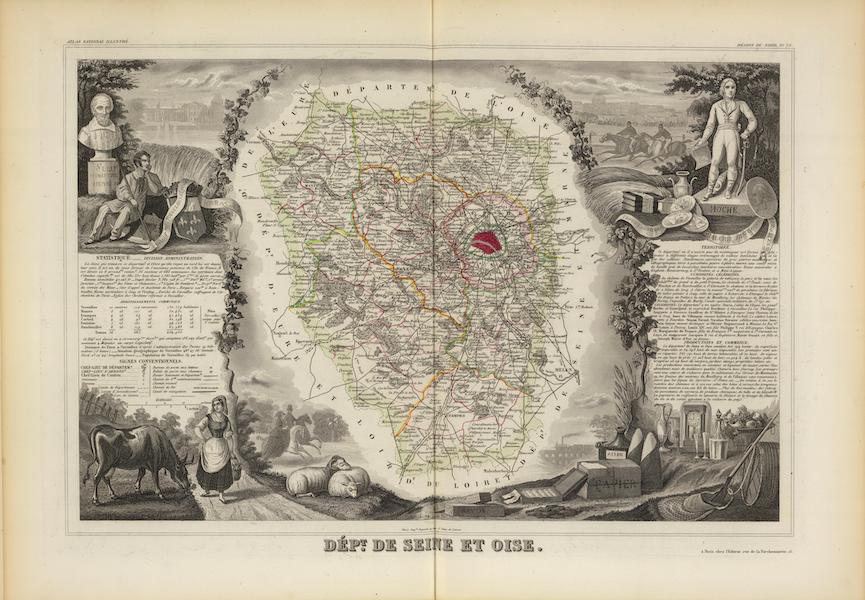 Atlas National Illustre - Dept. De Siene et Oise (1856)