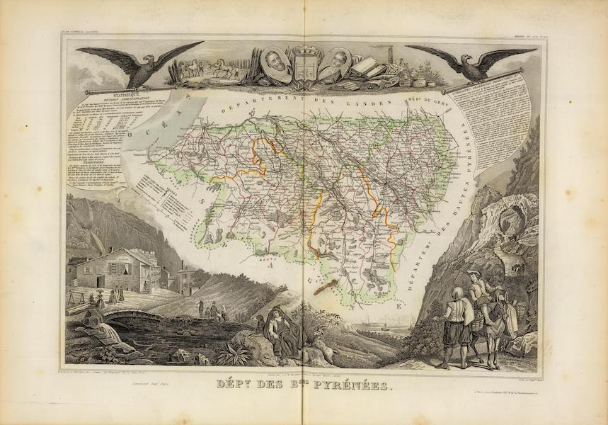 Atlas National Illustre - Dept. Des Bses. Pyrenees (1856)