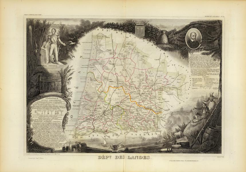 Atlas National Illustre - Dept. Des Landes (1856)