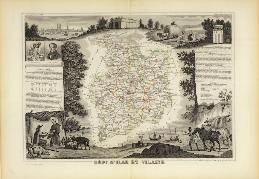 Atlas National Illustre - Dept. D'Ille et Vilaine (1856)