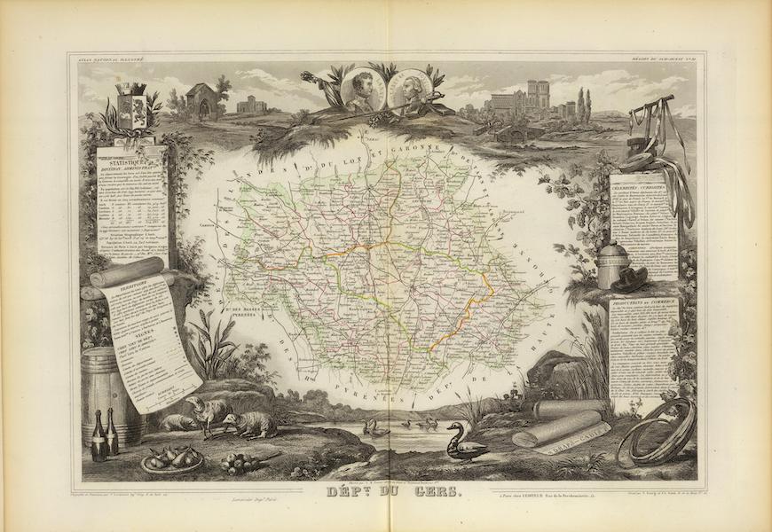 Atlas National Illustre - Dept. Du Gers (1856)