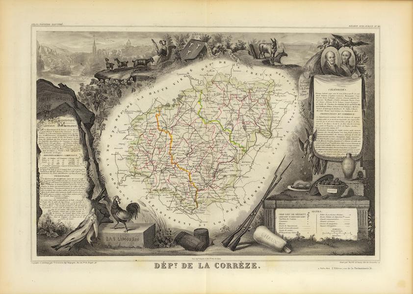 Atlas National Illustre - Dept. De La Correze (1856)