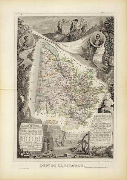 Atlas National Illustre - Dept. De La Gironde (1856)