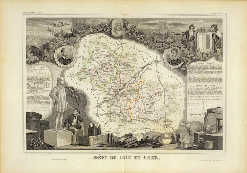 Atlas National Illustre - Dept. De Loir et Cher (1856)