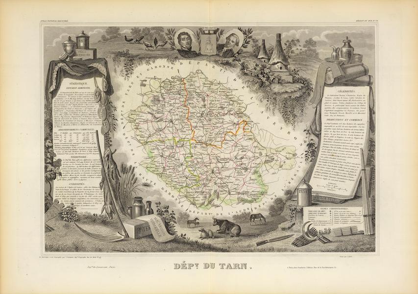 Atlas National Illustre - Dept. Du Tarn (1856)