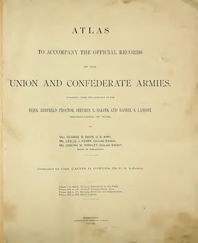 Atlas of the Union and Confederate Armies - Title Page